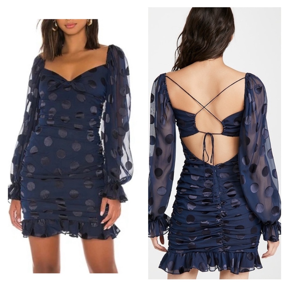 For Love & Lemons Lula Dress Dot Ruffle NWT